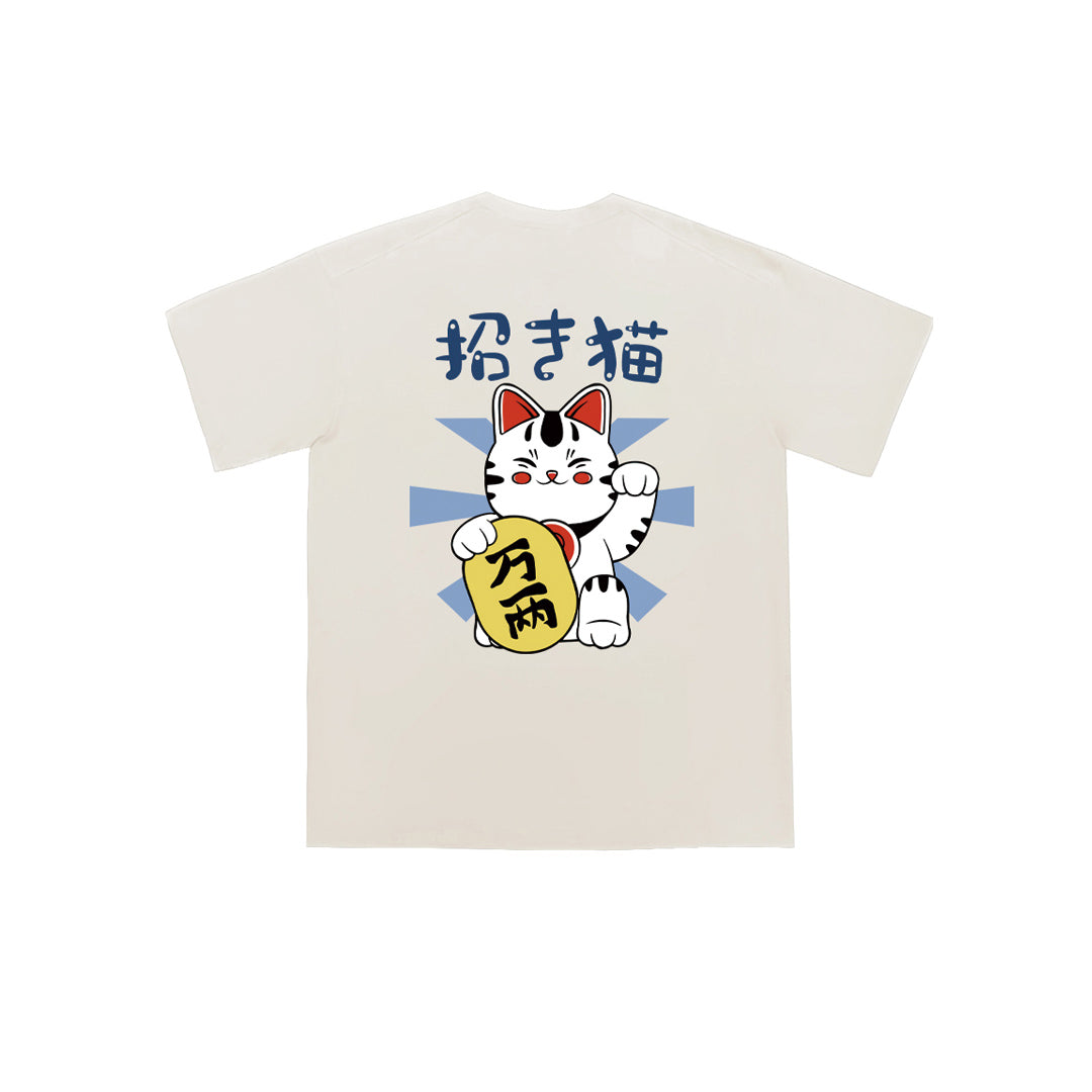 Fortune Cat Oversized Tee - 2045