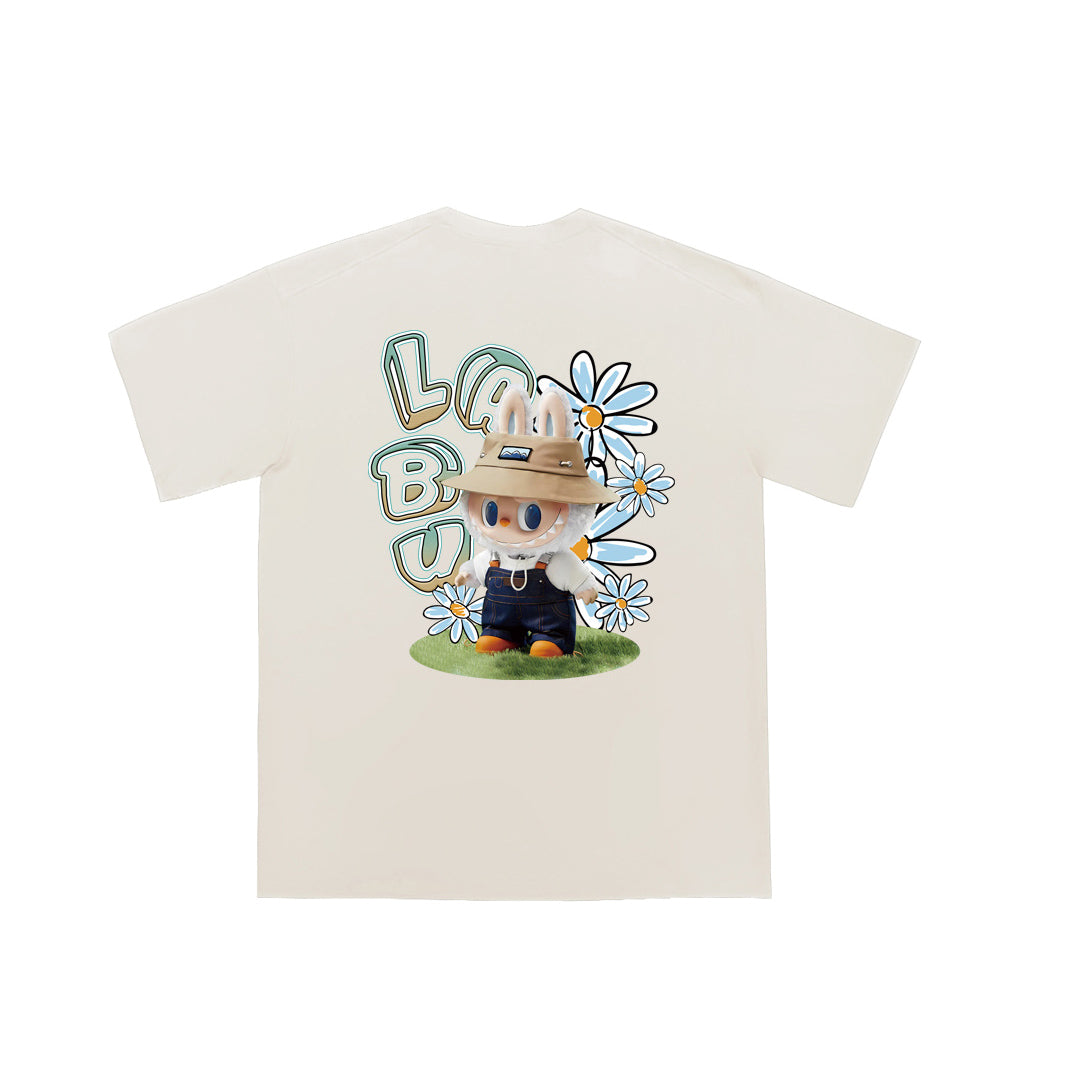 "Cute Labubu in floral charm" Oversized Tee - 2083