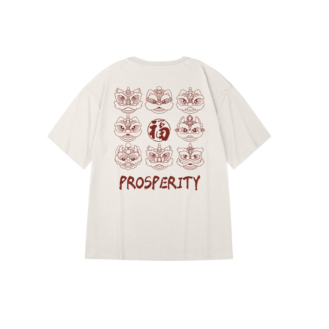 "Prosperity Lions" Oversized Tee - 2970