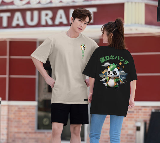 "Dino Panda" Drop-Shoulder Oversized Tee - 2835