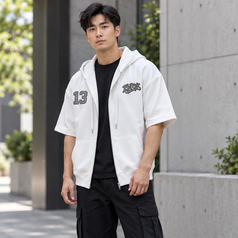 IYKYK 13 Short-Sleeve Zip Hoodie Tee 7061