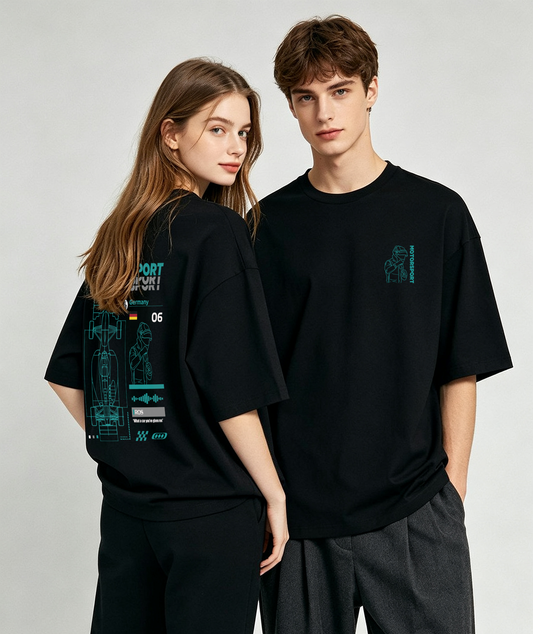 "MOTORSPORT"Oversized Tee - 3845