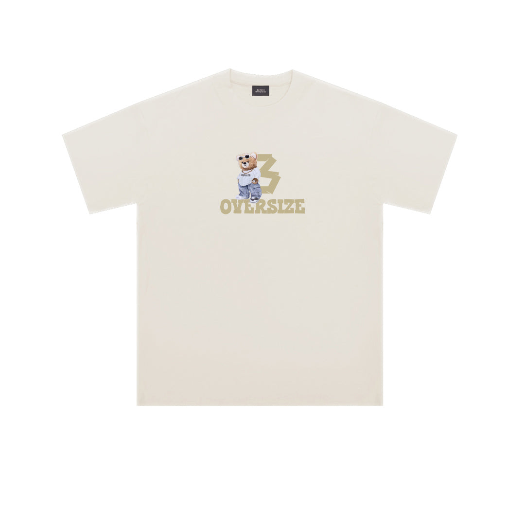 "B OVERSIZE" Layered graphic effect Oversized T-Shirt - 3757