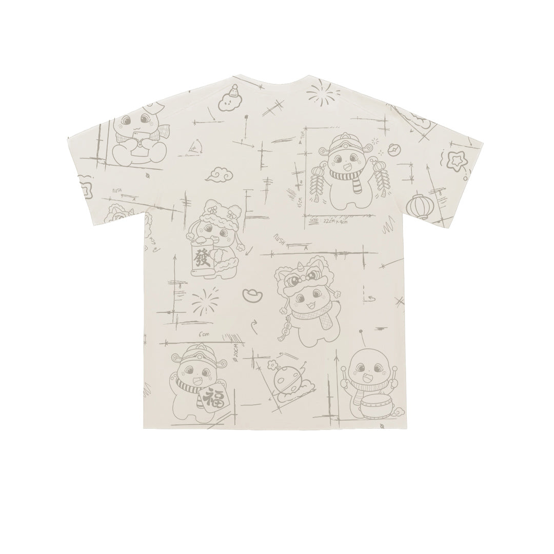 Nailong lion dance Oversized Tee - 3941