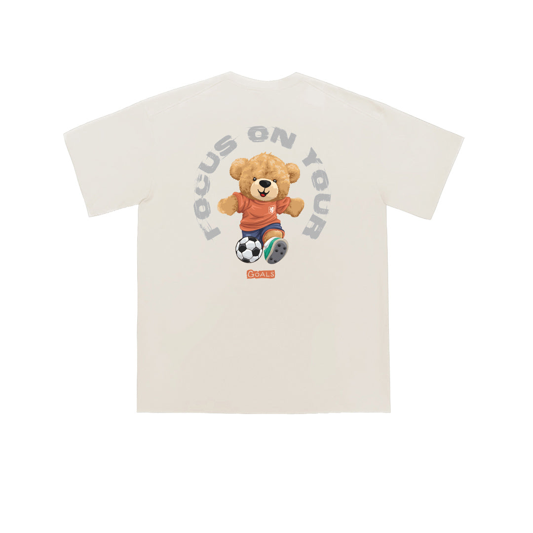 ”BEAR FOCUS ON GOALS" Oversized Tee -3723