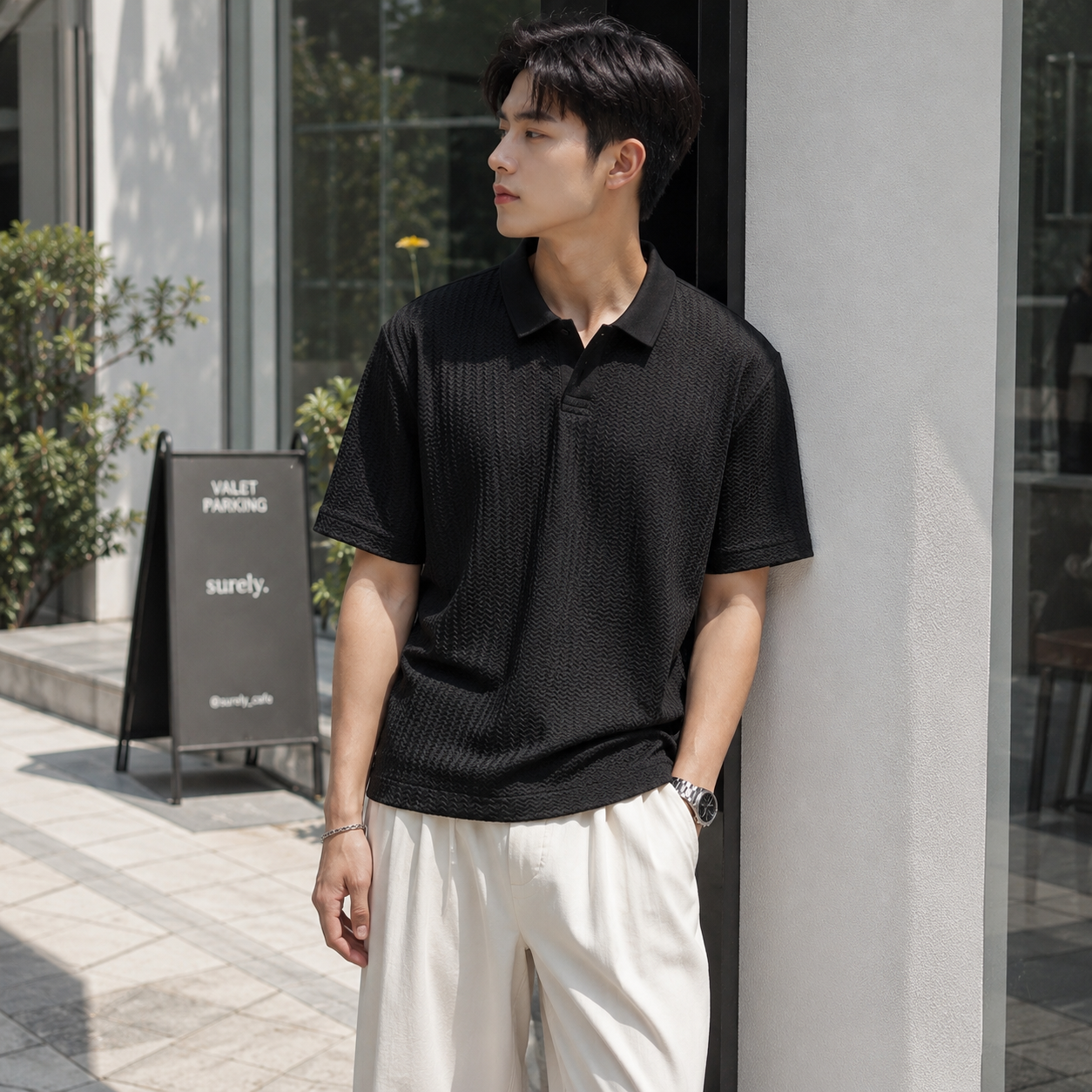 Black Polo T-Shirt 4105