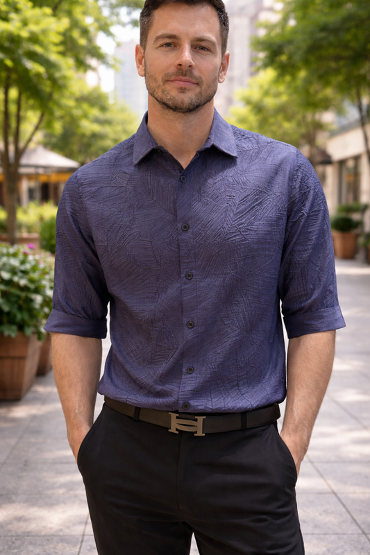 Blue 3/4-Sleeve Shirt 1203