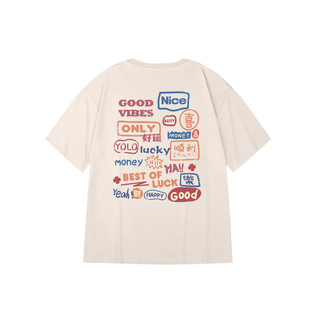 "Good vibes only" Oversized Tee - 2971