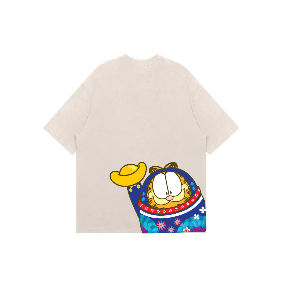 "Garfield holding ingots" High Graded Odell Fabric Oversized Tee 2710