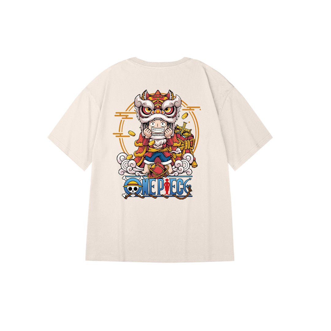 "Lion Dance Luffy" Oversized Tee - 2968