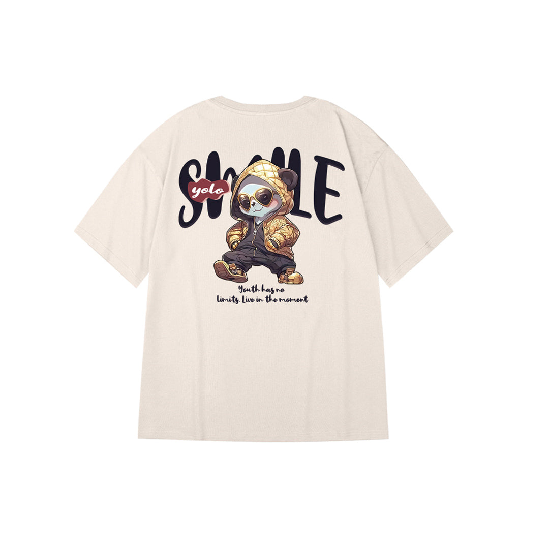 "YOLO SMILE BEAR" Oversized Tee - 2518