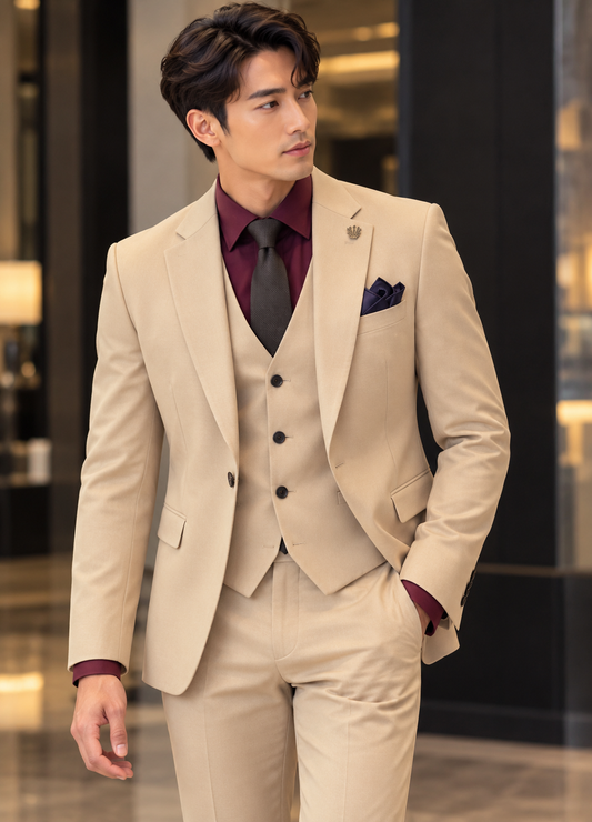 Slim Fit Classic Blazer Khaki 5030