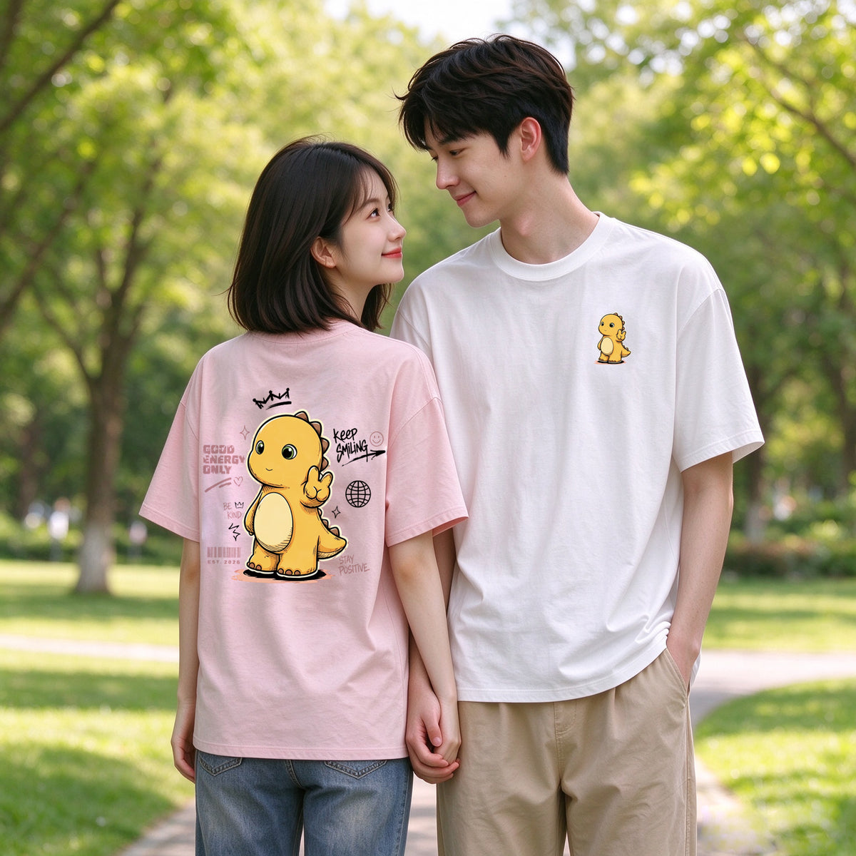 "Keep smiling" Oversized Tee - 3842