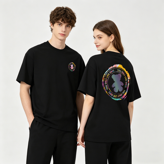 ”You only live once bear" Oversized Tee -3748