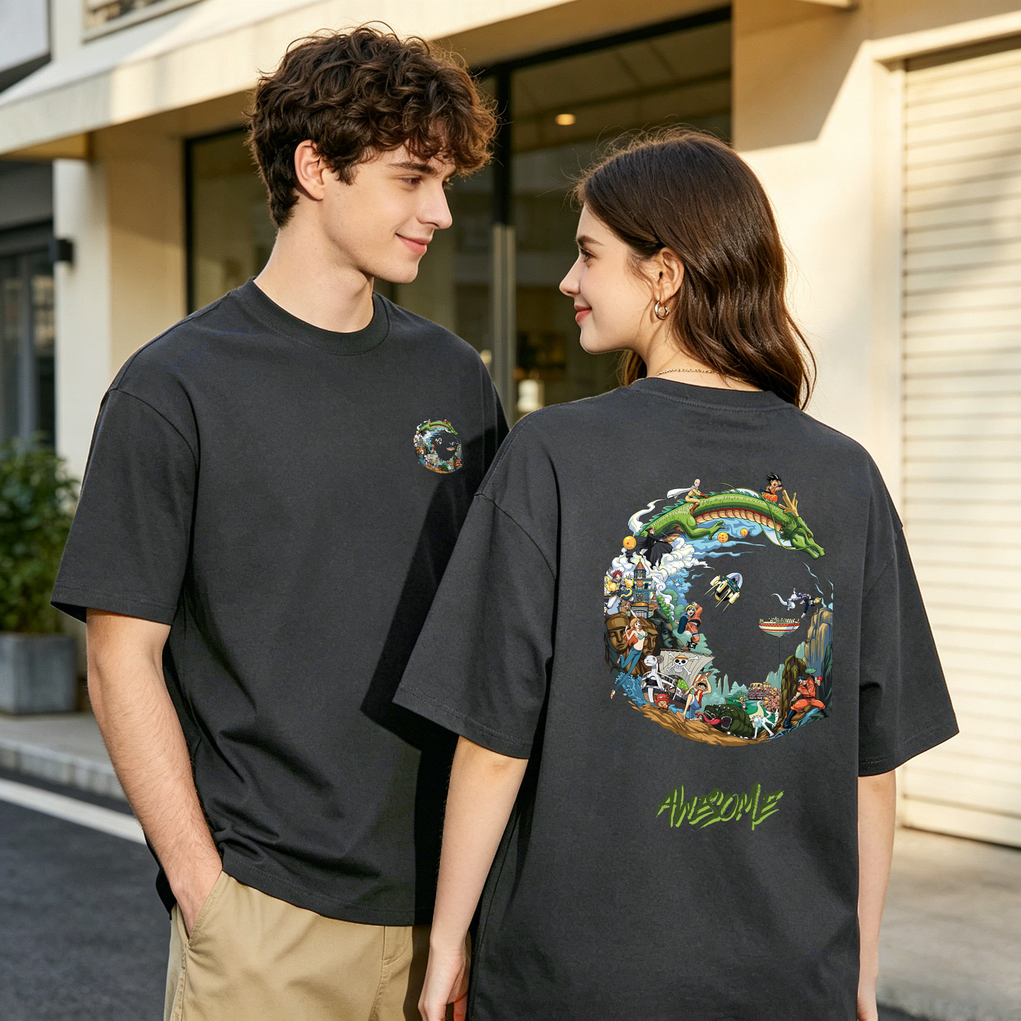 ”AWESOME" Oversized Tee -3737