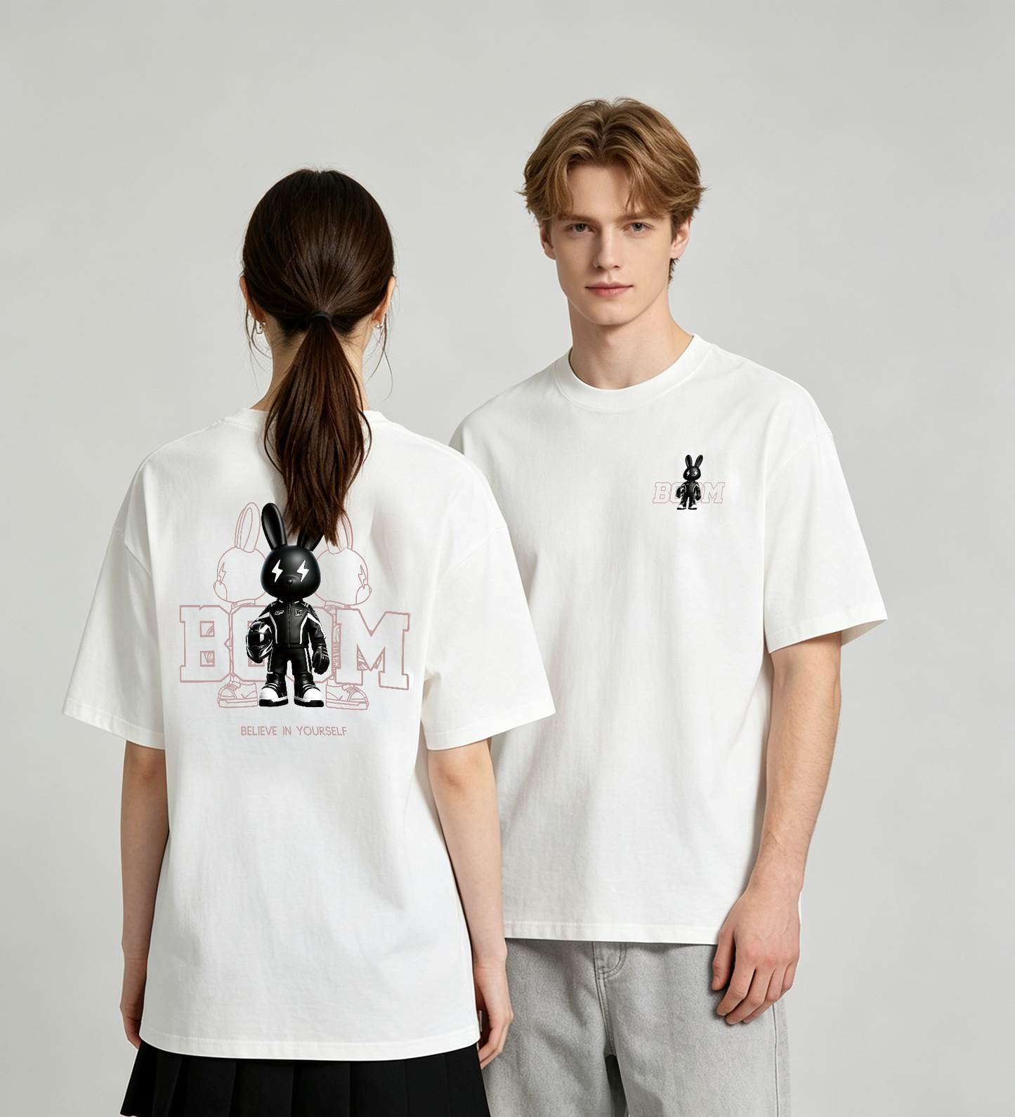 "BUNNY BOOM"Oversized Tee - 3847