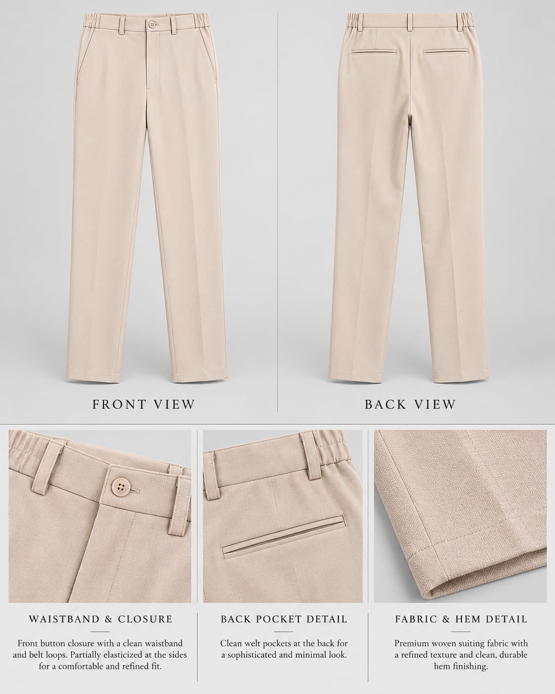 Tailored Pants Apricot 9068
