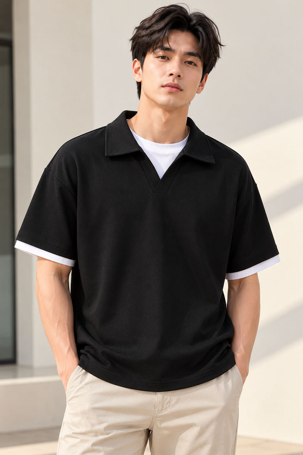 Black Polo T-Shirt 4116
