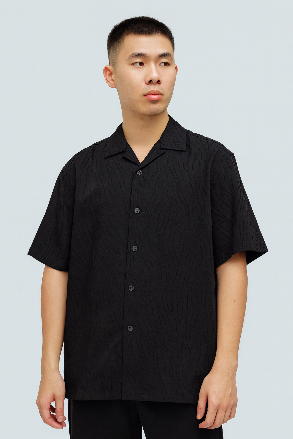 Oversized Short Sleeve Shirt 4510 Black