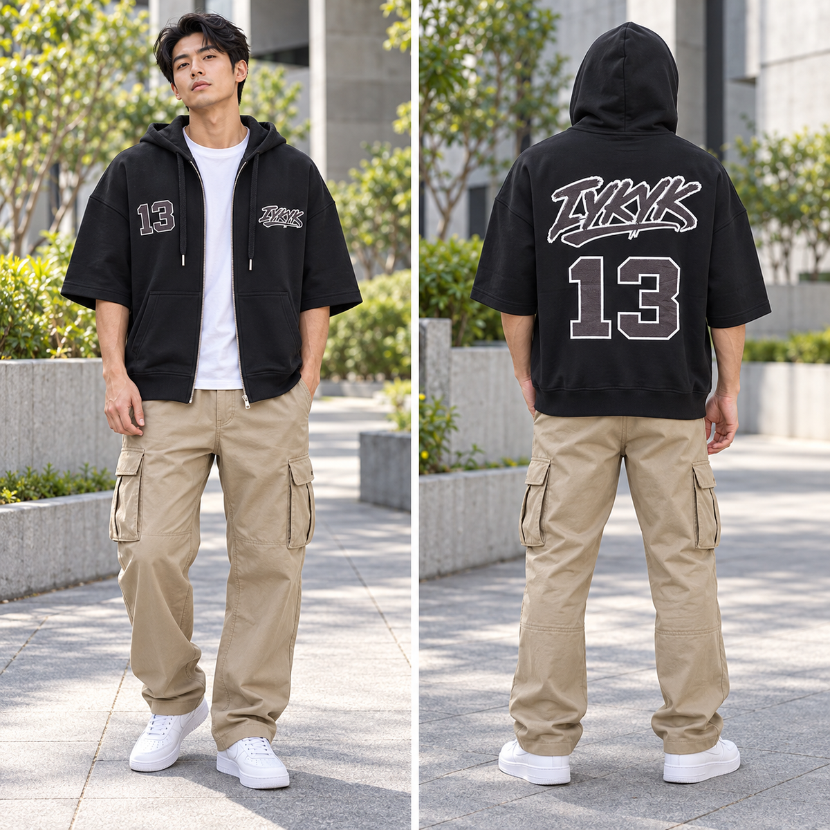 IYKYK 13 Short-Sleeve Zip Hoodie Tee 7061