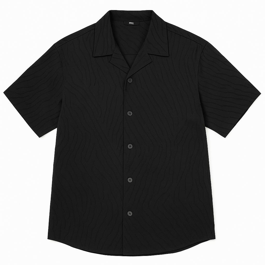 Oversized Short Sleeve Shirt 4510 Black