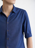 PLAIN 3/4 Shirt in BLUE 1020