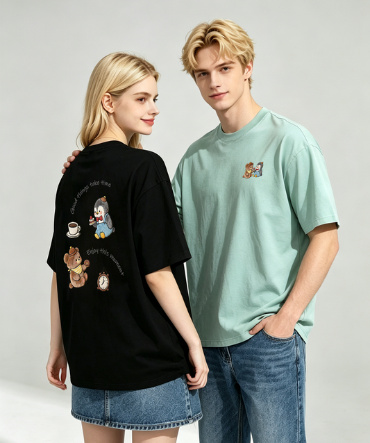 ”GOOD THINGS TAKE TIME" Oversized Tee -3726