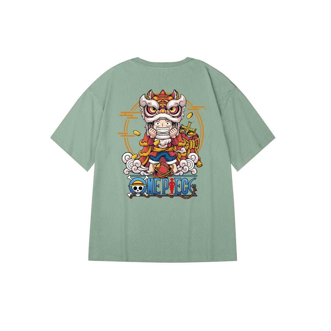 "Lion Dance Luffy" Oversized Tee - 2968