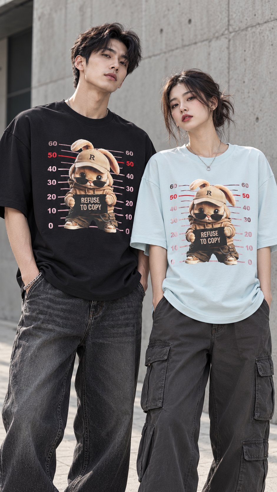 Cheeky Bunny Refuse to Copy Oversized Tee -3877
