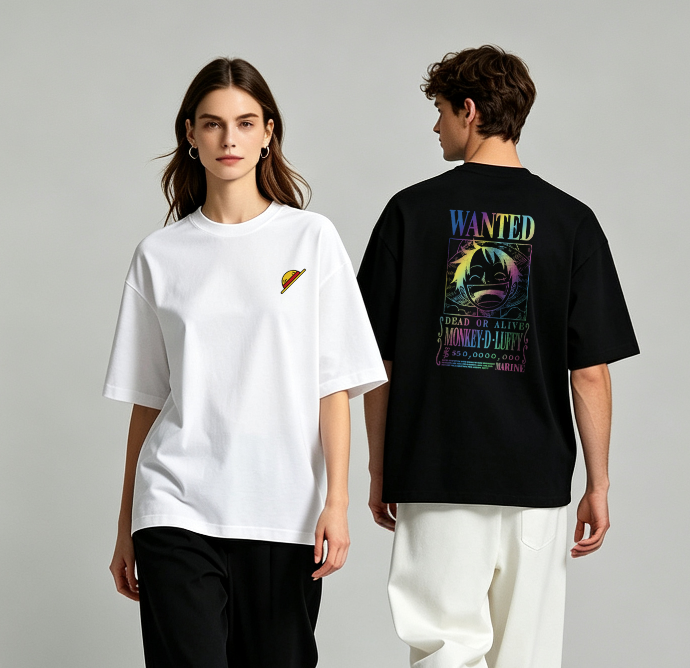 "WANTED"Oversized Tee - 3853