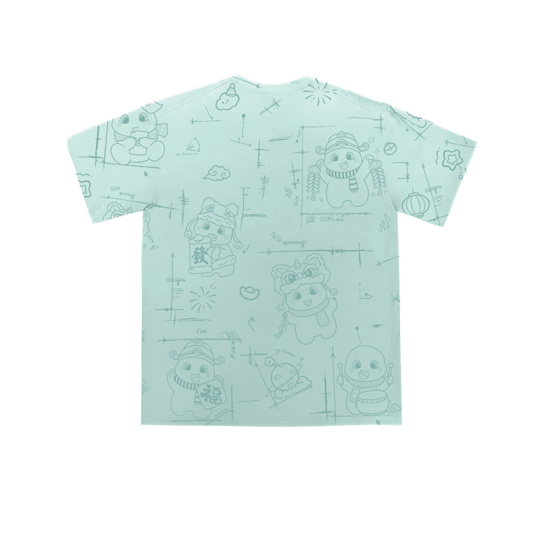 Nailong lion dance Oversized Unisex Kids T-Shirt - 39411