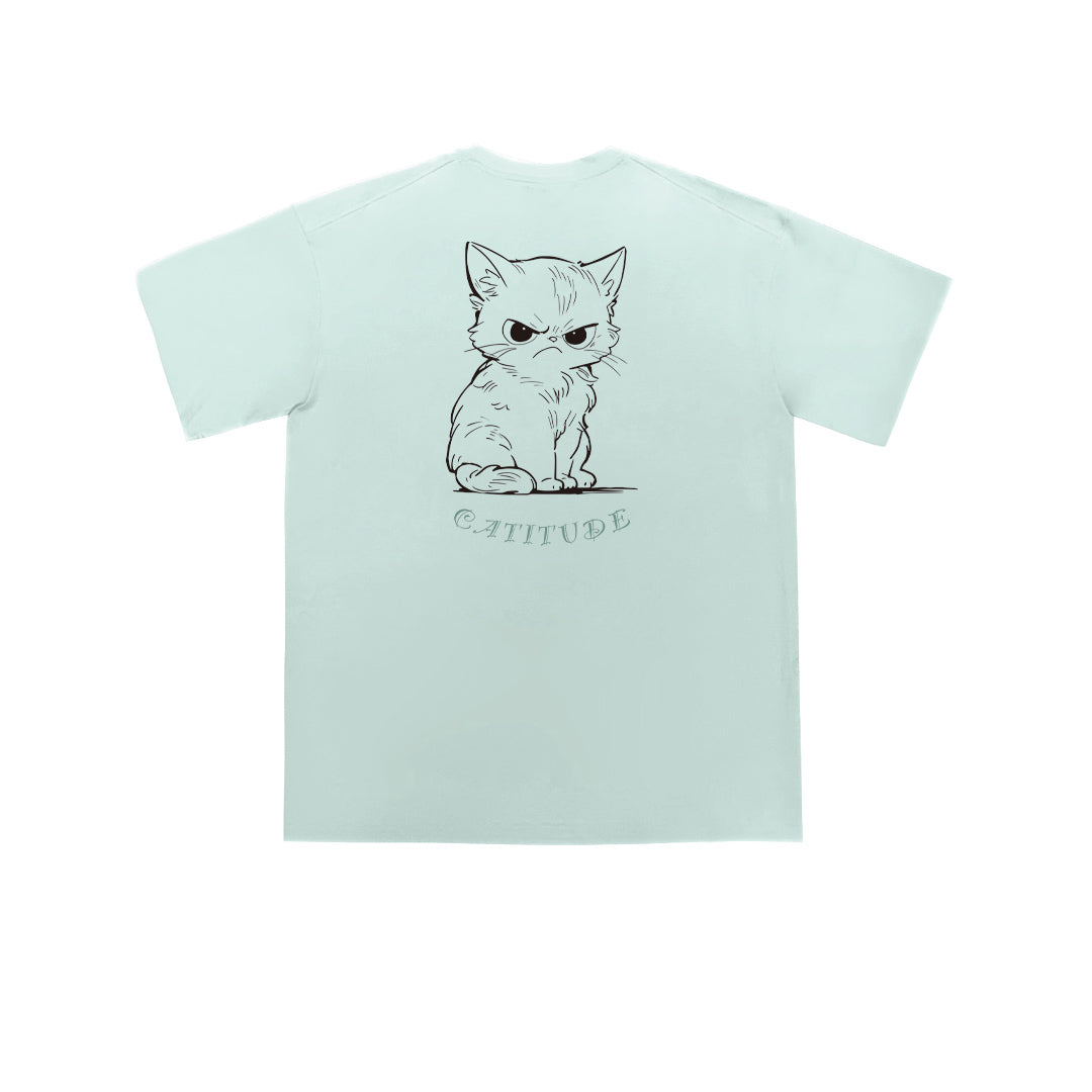 ”CATITUDE" Oversized Tee -3796