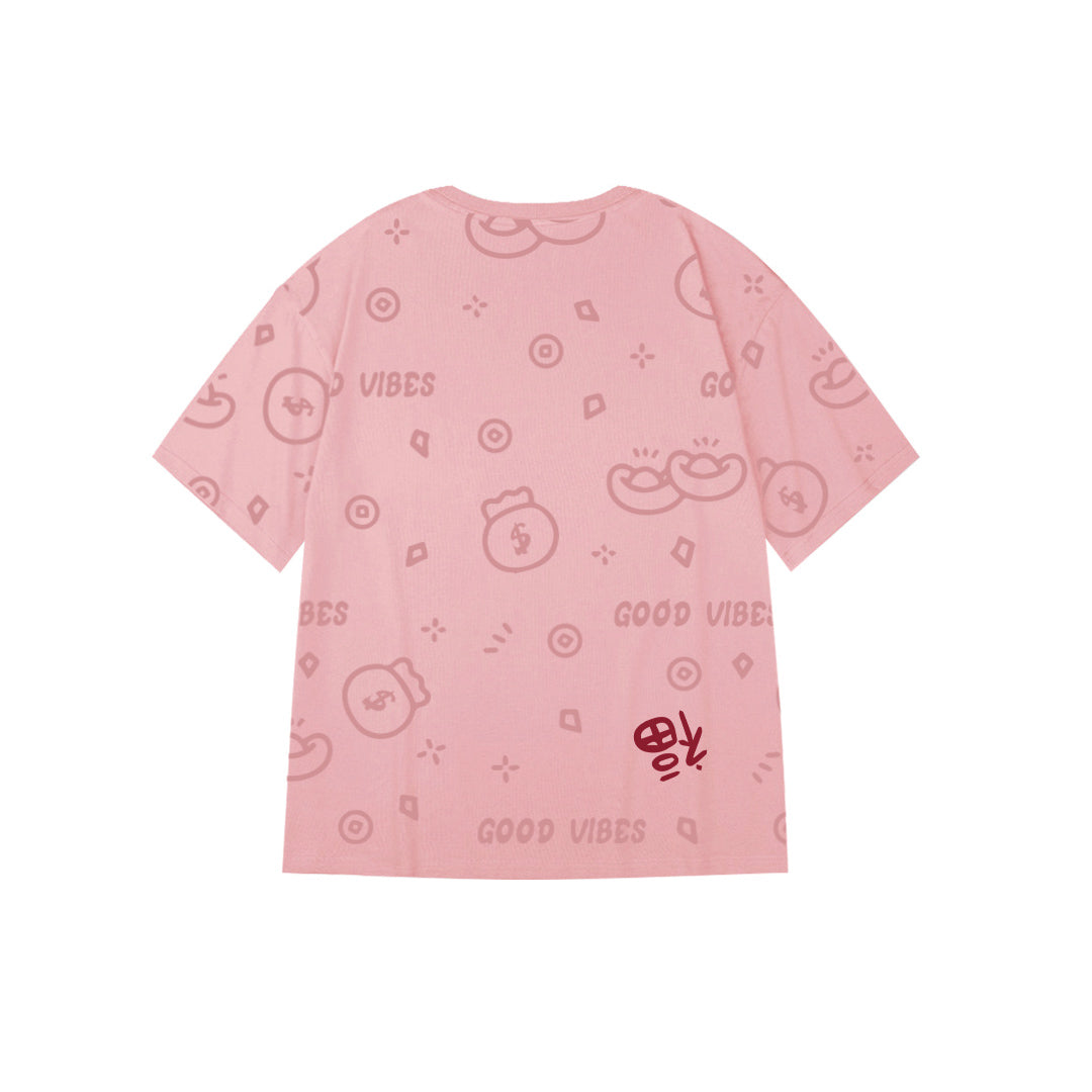 "Good Vibes" Graffiti Oversized Tee - 2962