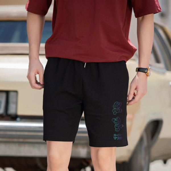 "Super Huat" Reflective Print Jogger Shorts 8133