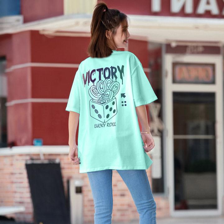 "Victory Lucky Roll" Reflective Oversized Tee - 2516