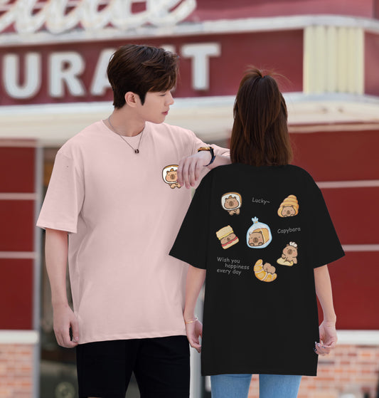 ”LUCKY CAPYBARA" Oversized Tee - 3670