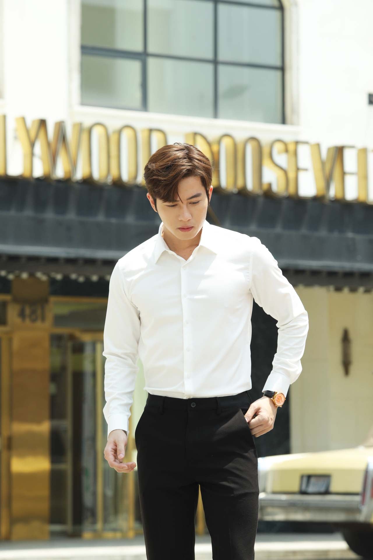 Premium Wrinkle-Resistant Business Shirt (White) | 6814