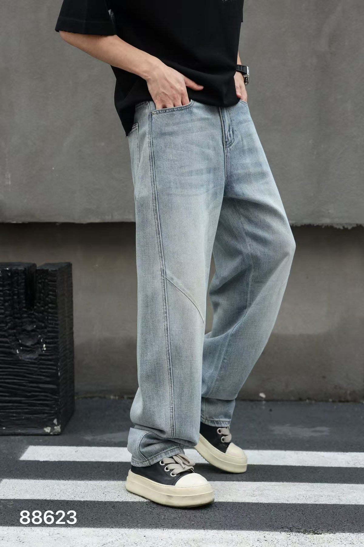 Light Blue Cargo Jeans 88623