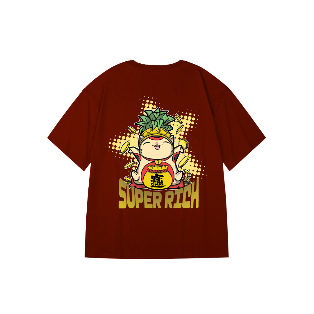 "SUPER RICH Cat" Oversized Unisex Reflective Kids T-Shirt 27291