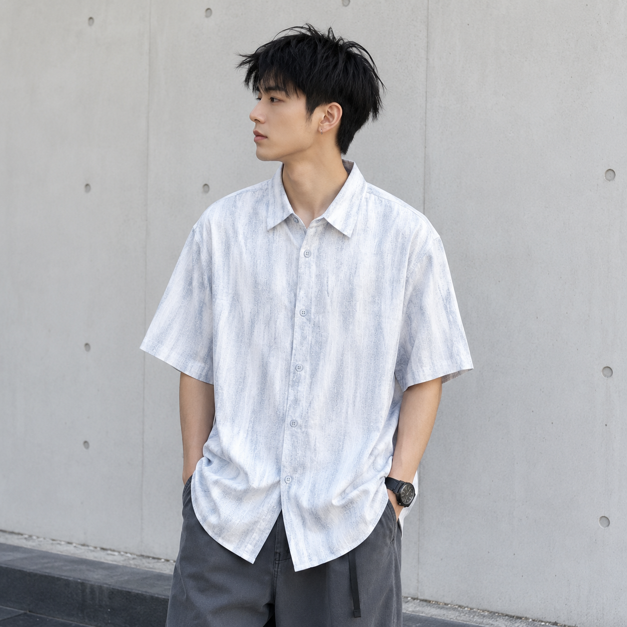 Oversized Short Sleeve Shirt 4521