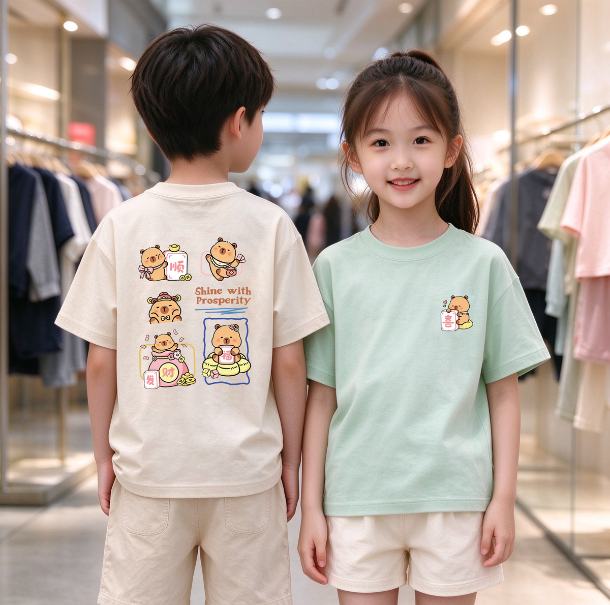 Capy Shine With Prosperity Oversized Unisex Kids T-Shirt - 39441