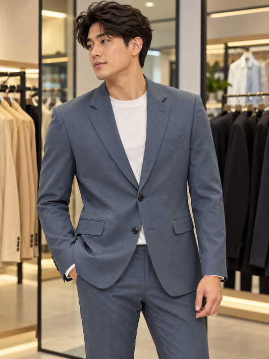 Men's Classic Tailored Blazer – Slate Blue 5067