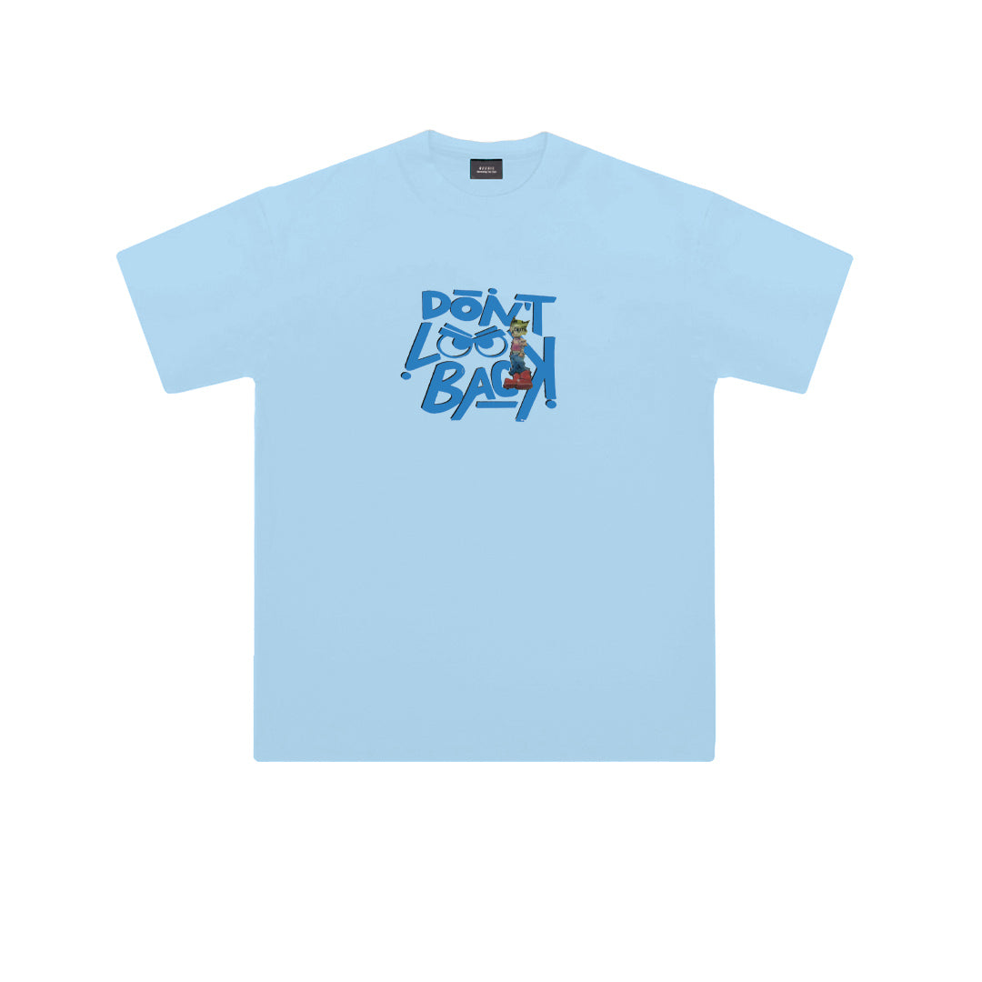 ”DON'T LOOK BACK" Double-Layer Illusion Oversized Tee -3760