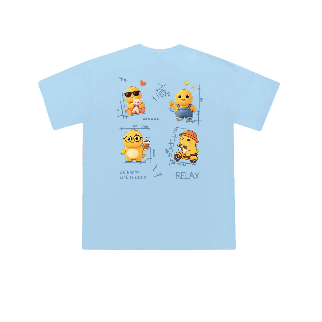 “BE HAPPY” Oversized Tee -3909