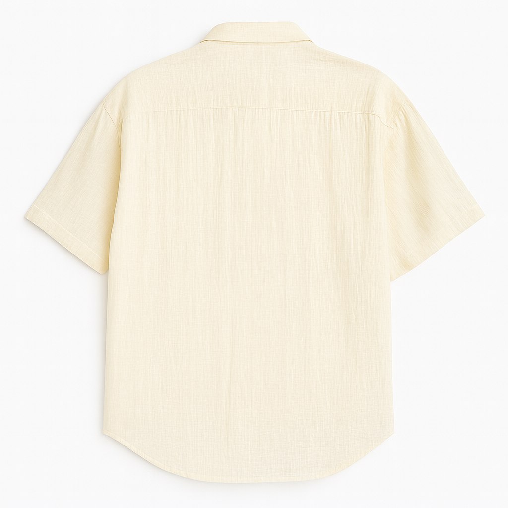 Oversized Short Sleeve Shirt 4516 Cream White