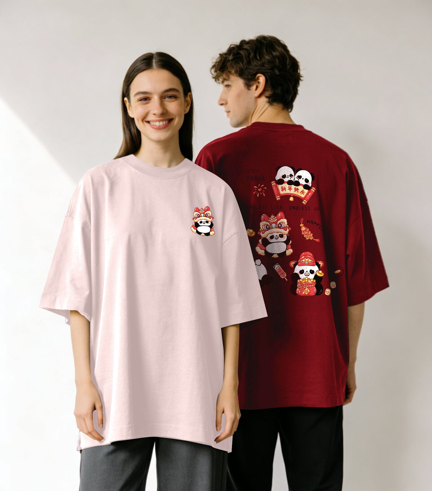 ”PANDA NEW YEAR" Oversized Tee - 3585