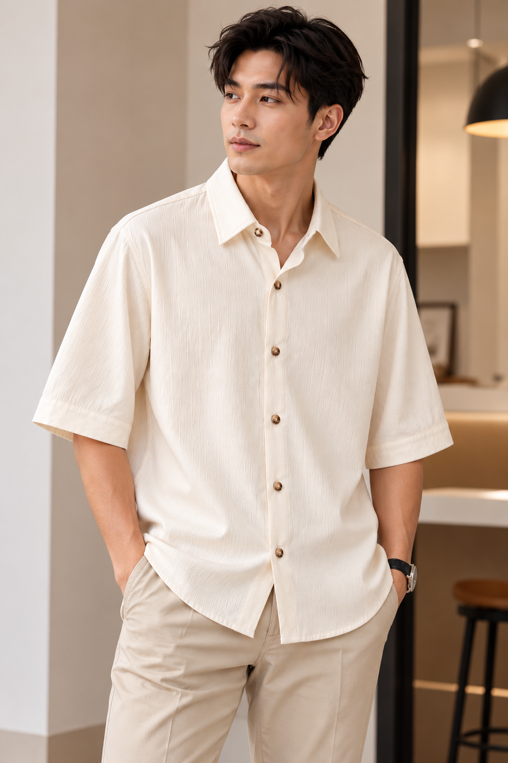 Apricot 3/4-Sleeve Shirt– 1324