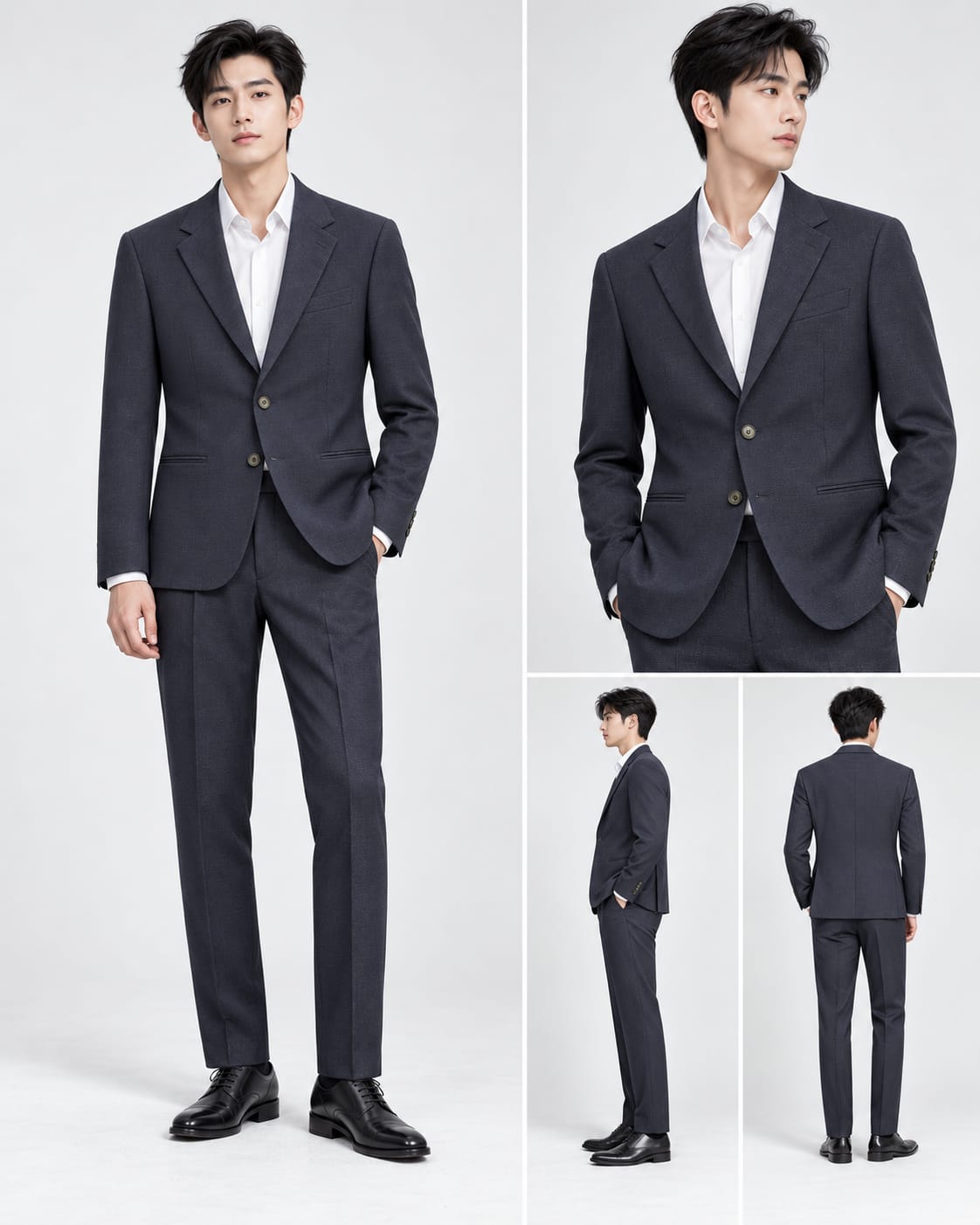 Signature Textured Blazer Navy 5073