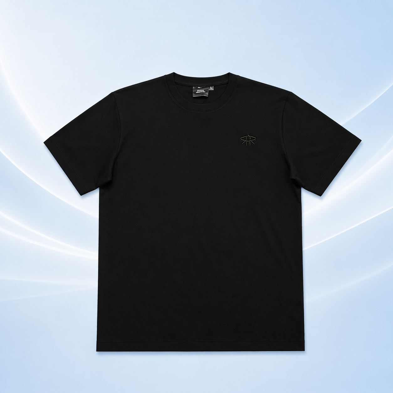 Black Basic Oversize Tee Cool Weave cotton 3554