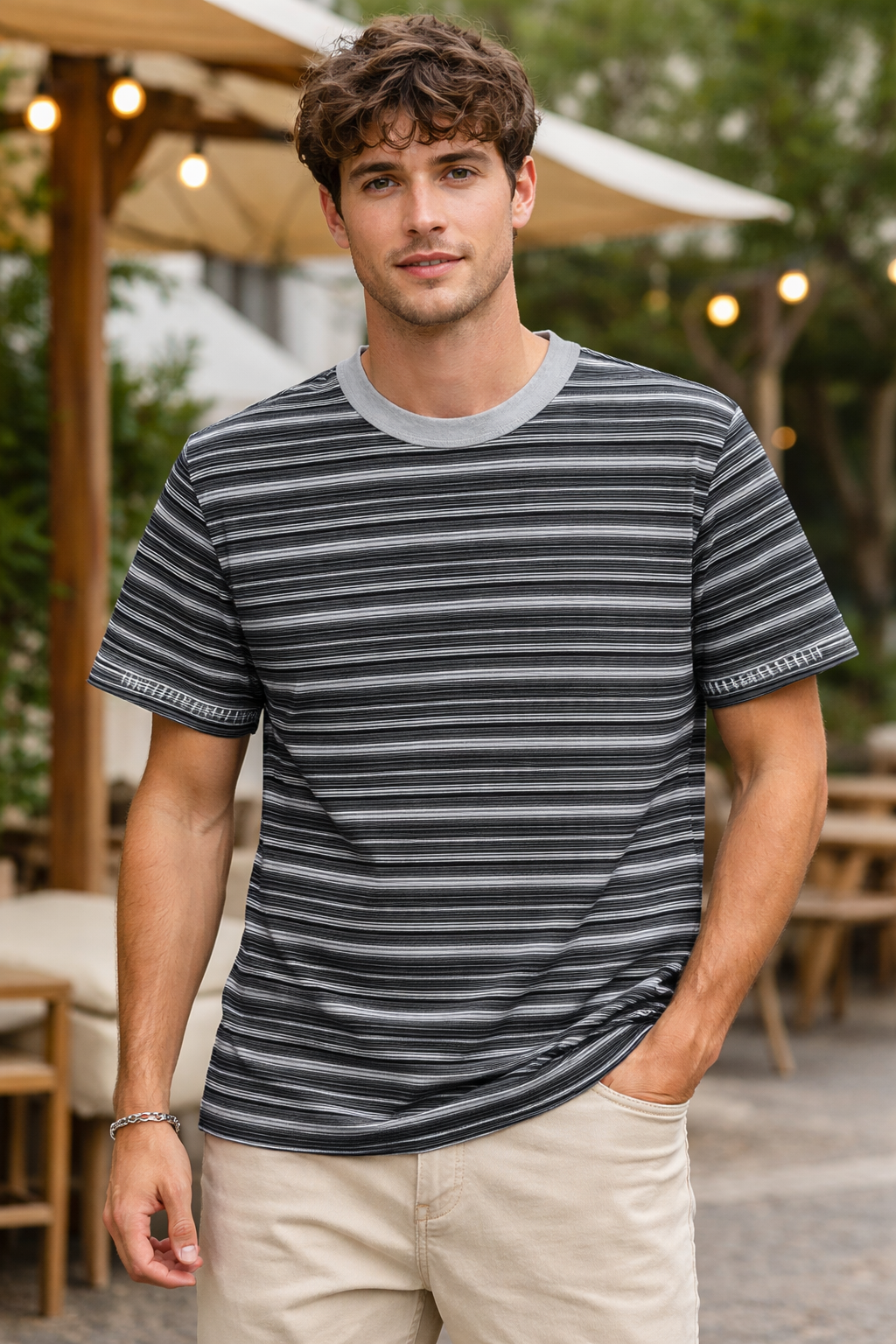 Stripes Oversized Tee -3702